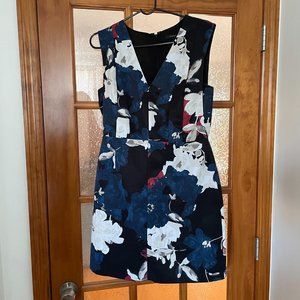 Cynthia Steffe - Navy, Black, Floral zip dress - Thigh Length